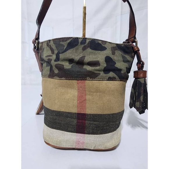 Authentic BURBERRY Canvas Mega Check Camouflage Mini Susanna Hobo Russet  Bag - Picture 7 of 14